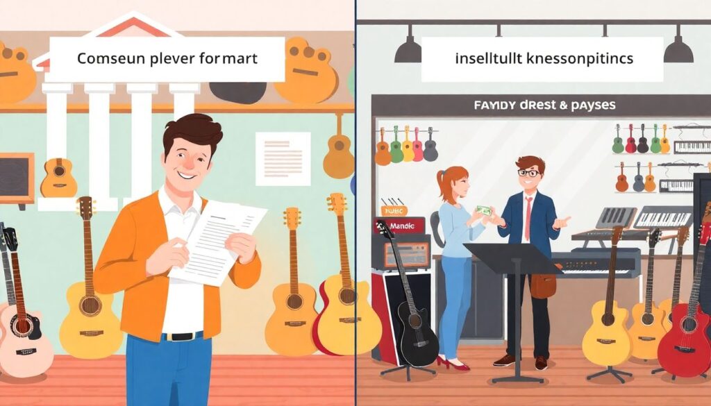 Как получить кредит на покупку музыкальных инструментов - иллюстрация